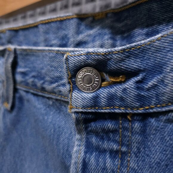 Levis 501 Light Wash Jeans 38x30 VTG 90s Retro Button Fly Distressed Grunge Work - Picture 3 of 16